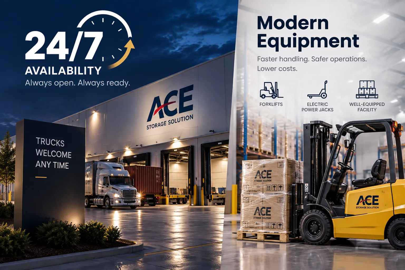 24/7 warehouse availability for emergency logistics and cross-docking