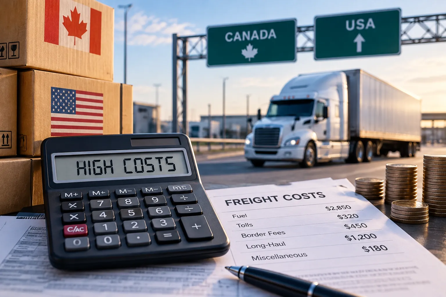 High transit costs for Canada to USA freight shipments