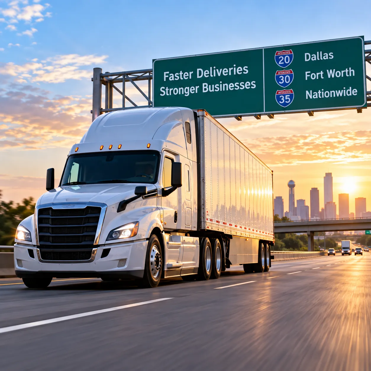 Full truckload shipment traveling for faster freight delivery