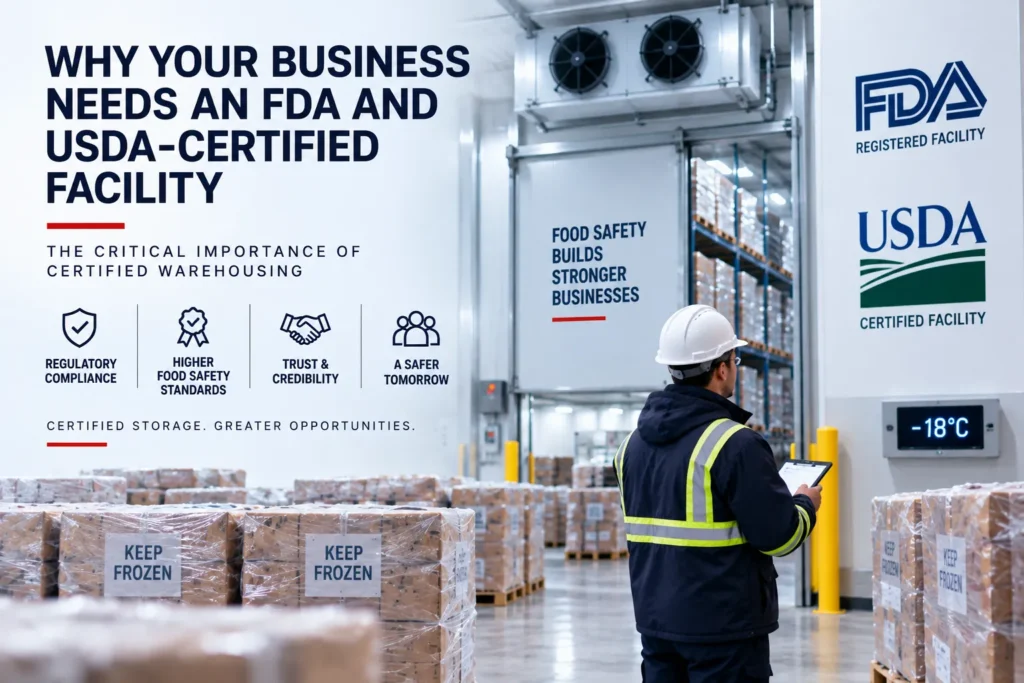 FDA and USDA certified warehouse for food and temperature-sensitive products