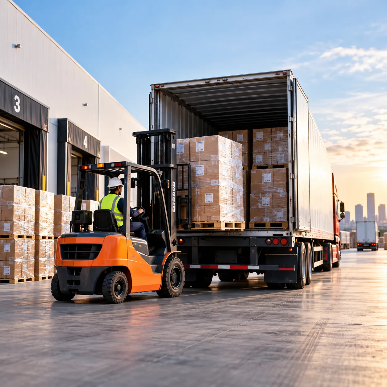 Freight consolidation and pallet loading at a Texas warehouse