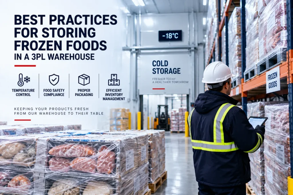 Frozen food storage in a temperature-controlled 3PL warehouse