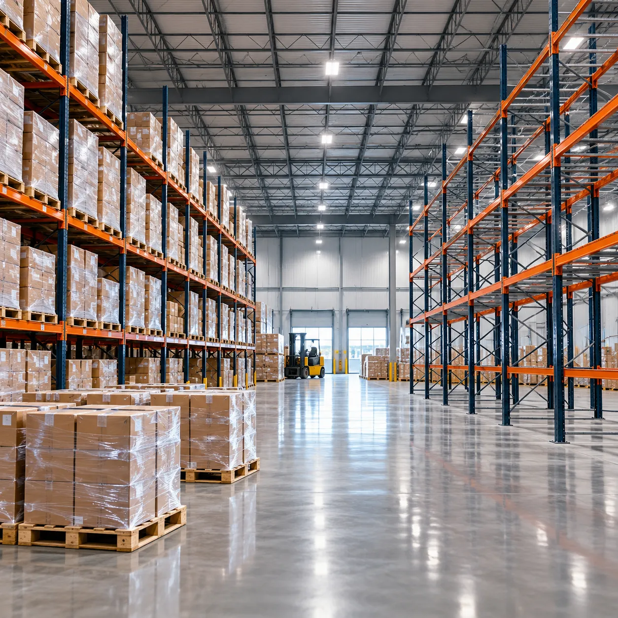 Flexible pallet storage based on actual inventory volume