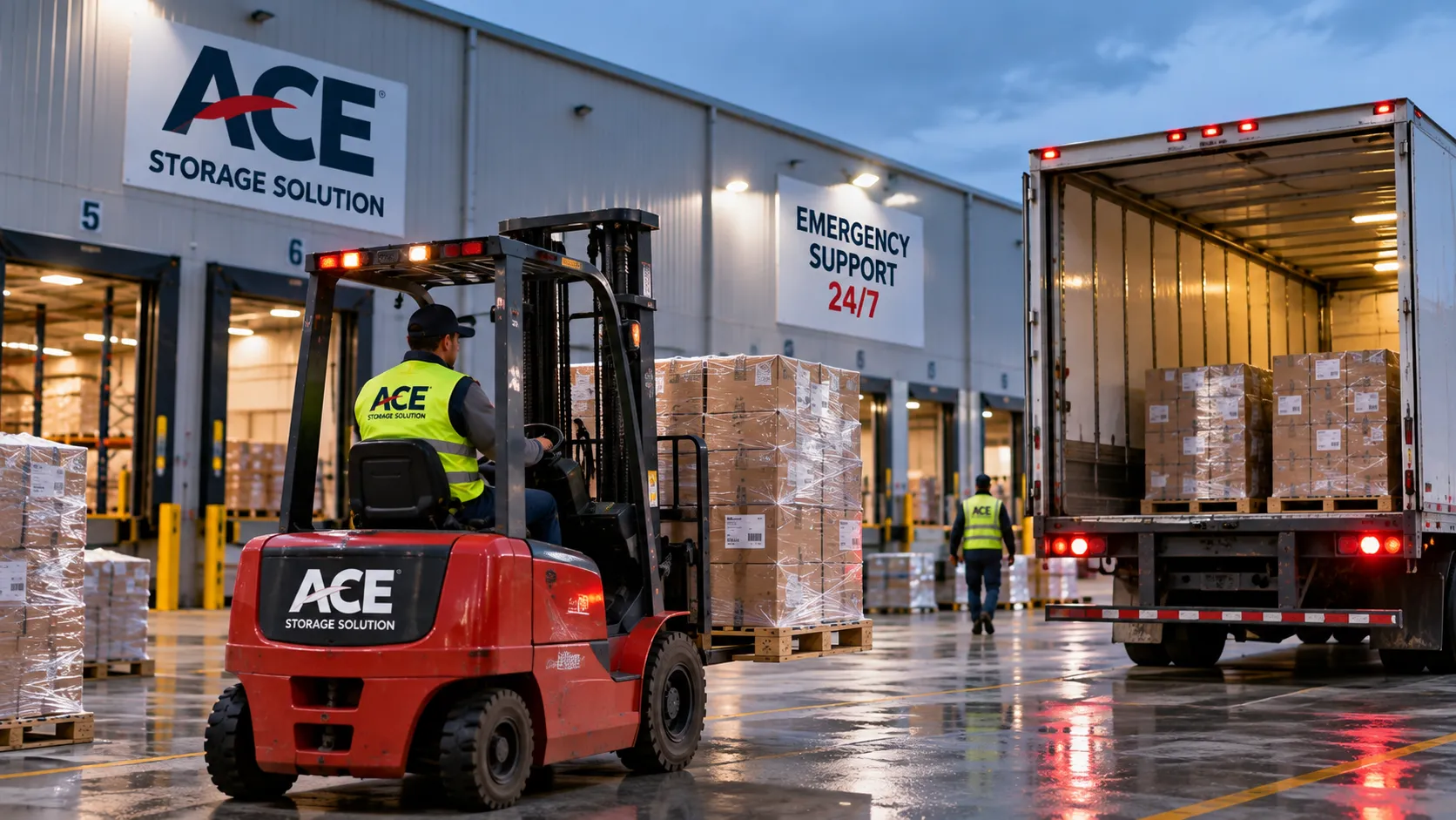 Safety stock inventory stored in a warehouse for reliable supply